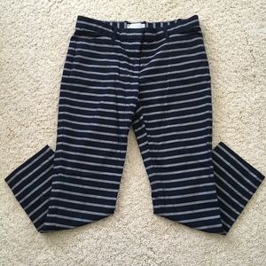 FINAL Gap pants trousers straight stripe slim cropped navy - 2